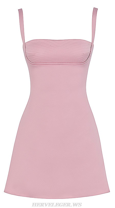 Herve Leger Pink A Line Bustier Dress