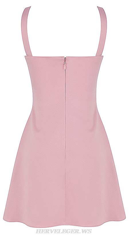 Herve Leger Pink A Line Bustier Dress