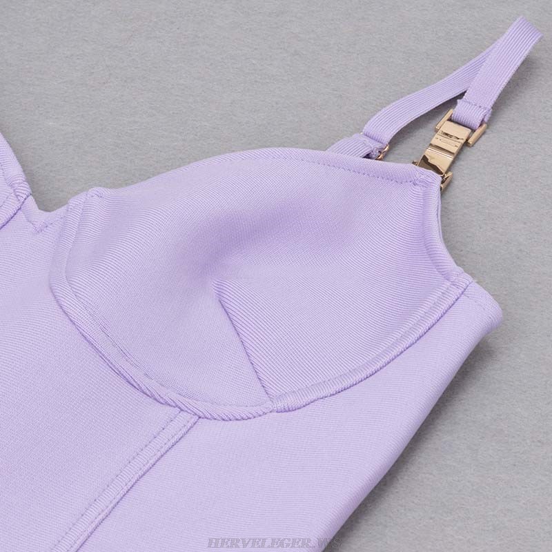 Herve Leger Lavender Bustier Dress