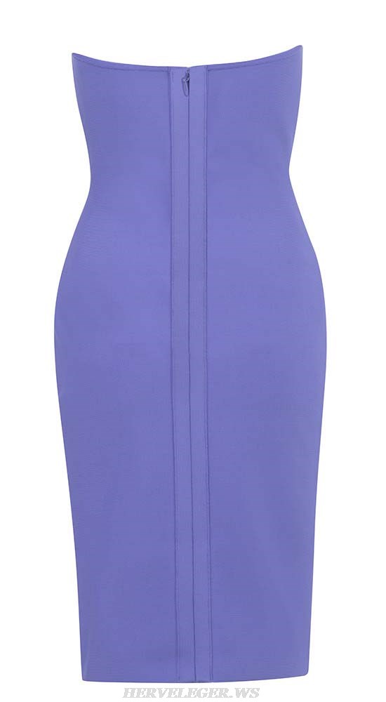 Herve Leger Indigo Halter Cut Out Dress