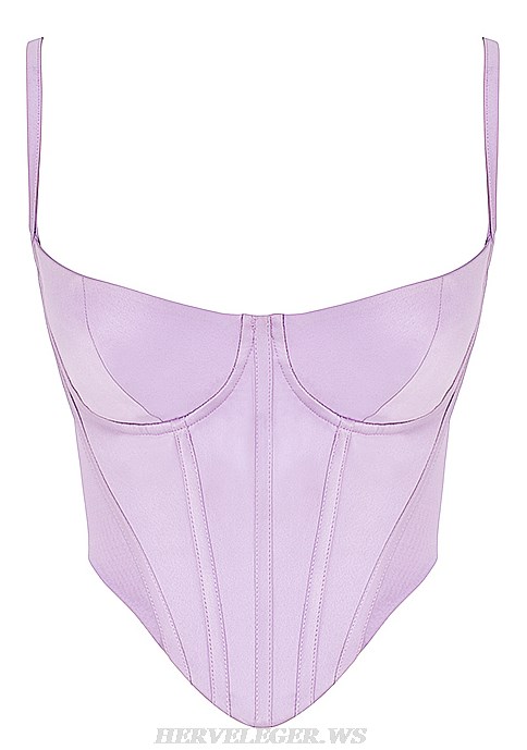 Herve Leger Lavender Bustier Corset Two Piece Dress