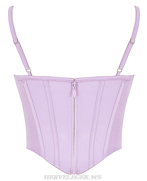 Herve Leger Lavender Bustier Corset Two Piece Dress