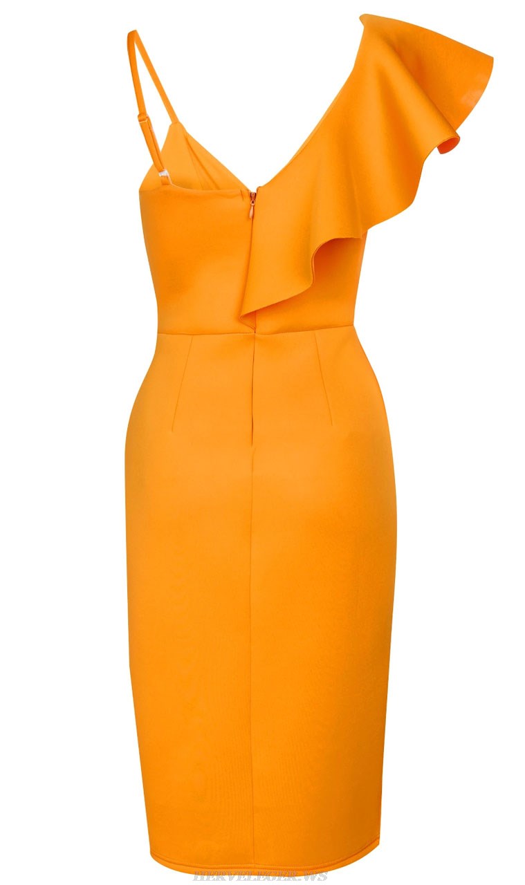 Herve Leger Amber Ruffle Dress