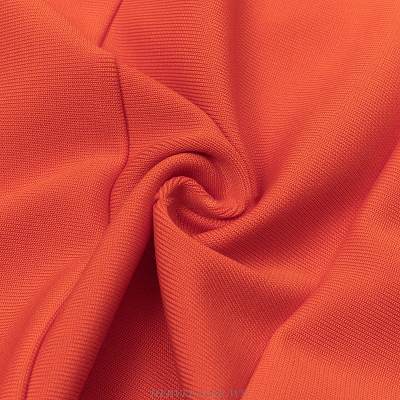 Herve Leger Orange Bustier Dress