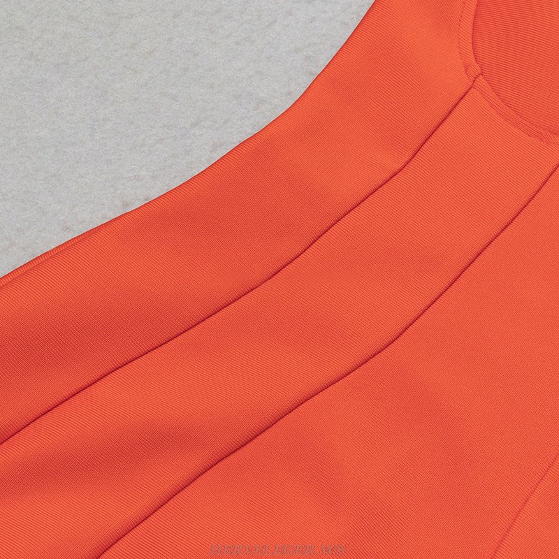 Herve Leger Orange Bustier Dress