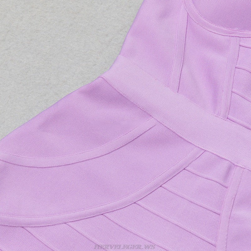 Herve Leger Lavender Halter Bustier Mermaid Dress