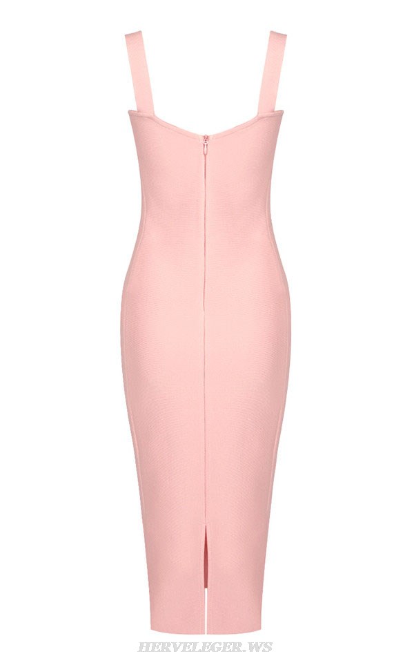 Herve Leger Pink Lace Bustier Dress