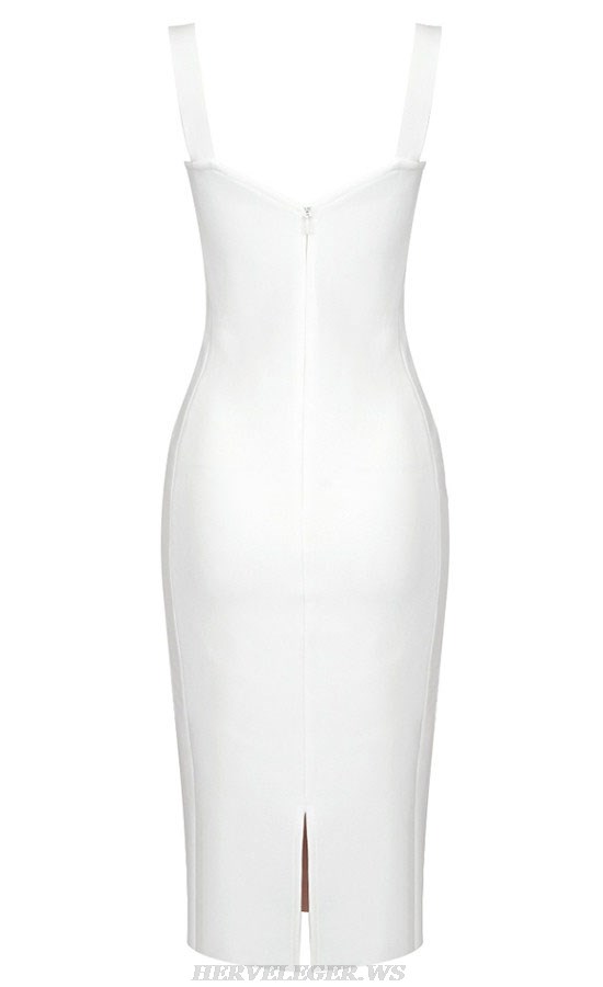 Herve Leger White Lace Bustier Dress