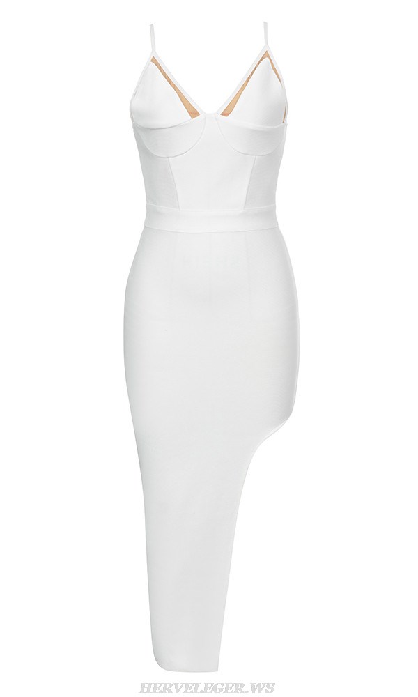 Herve Leger White Mesh Bustier Dress