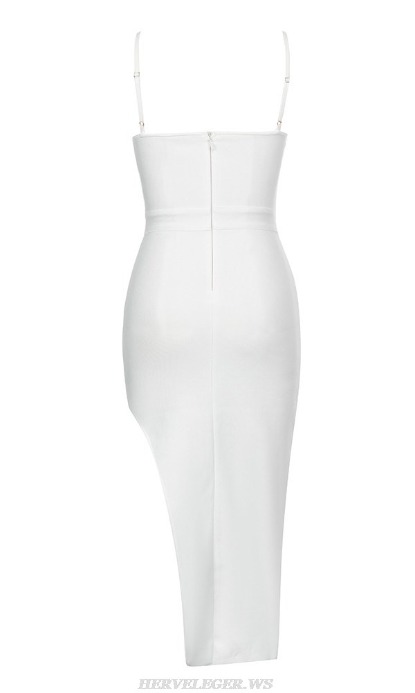 Herve Leger White Mesh Bustier Dress