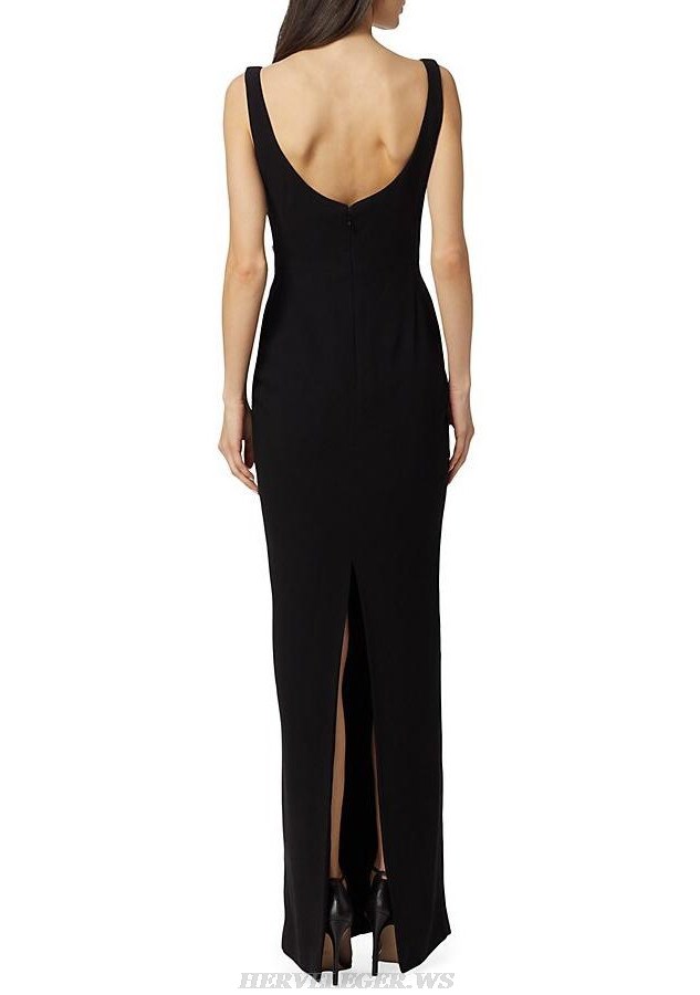 Herve Leger Black Bejeweled Gown