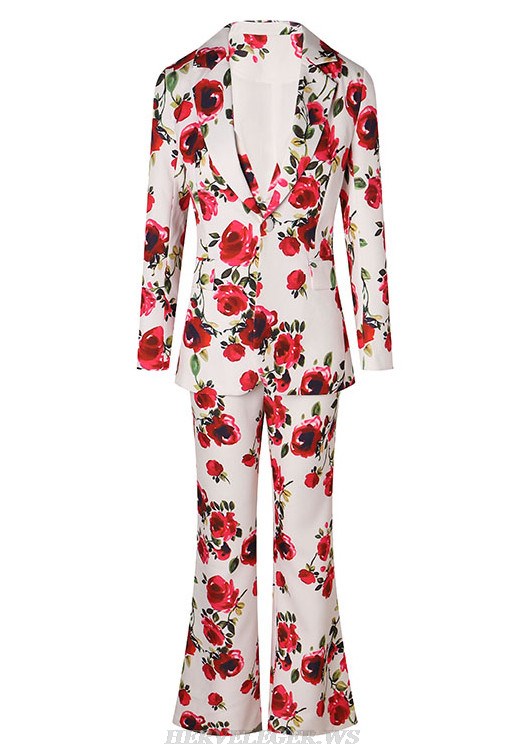 Herve Leger Floral Three Piece Suit