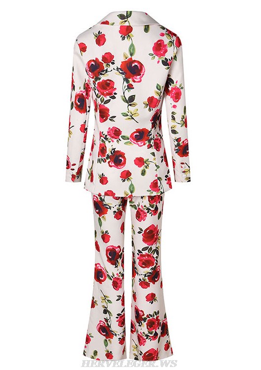 Herve Leger Floral Three Piece Suit