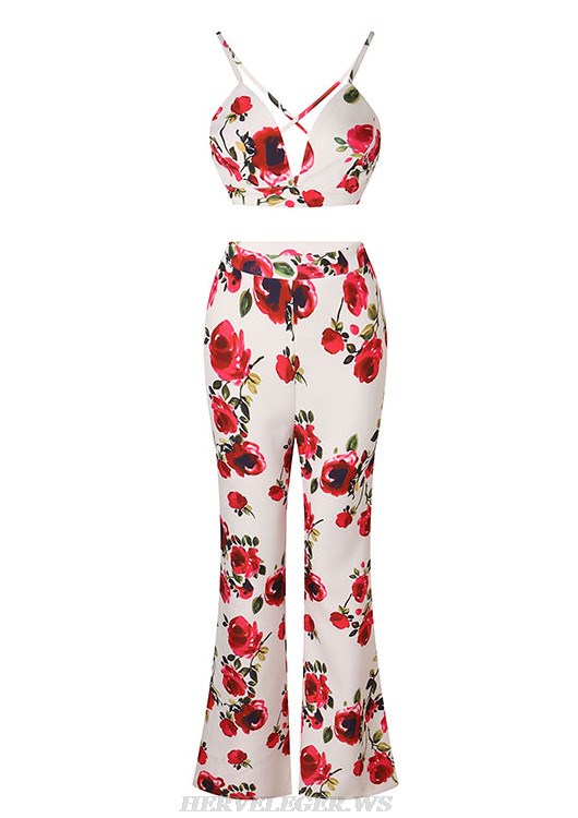 Herve Leger Floral Three Piece Suit