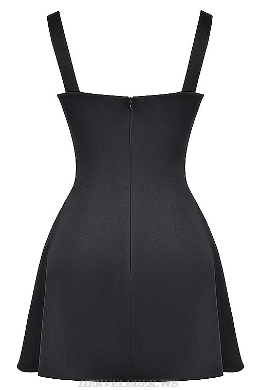 Herve Leger Black A Line Bustier Dress