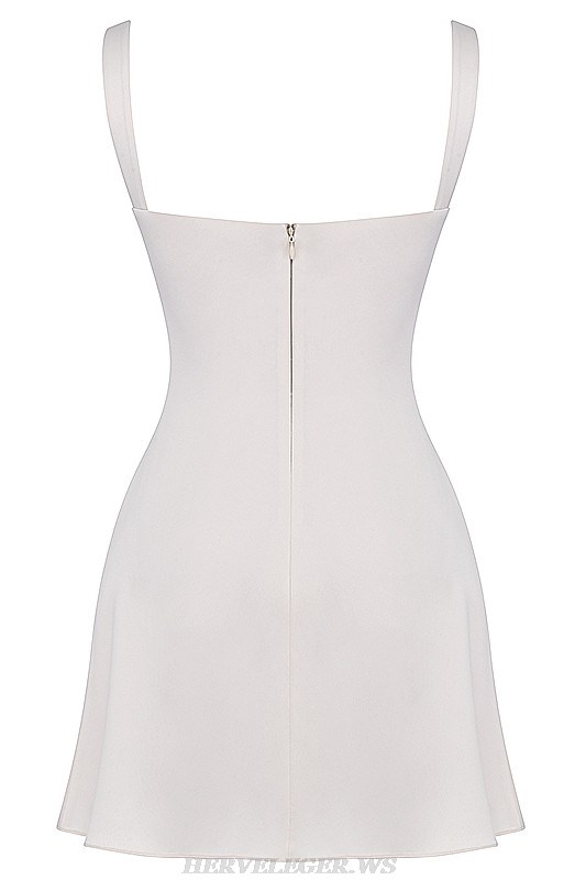 Herve Leger White A Line Bustier Dress