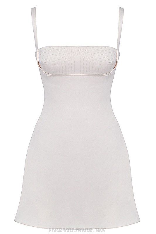 Herve Leger White A Line Bustier Dress