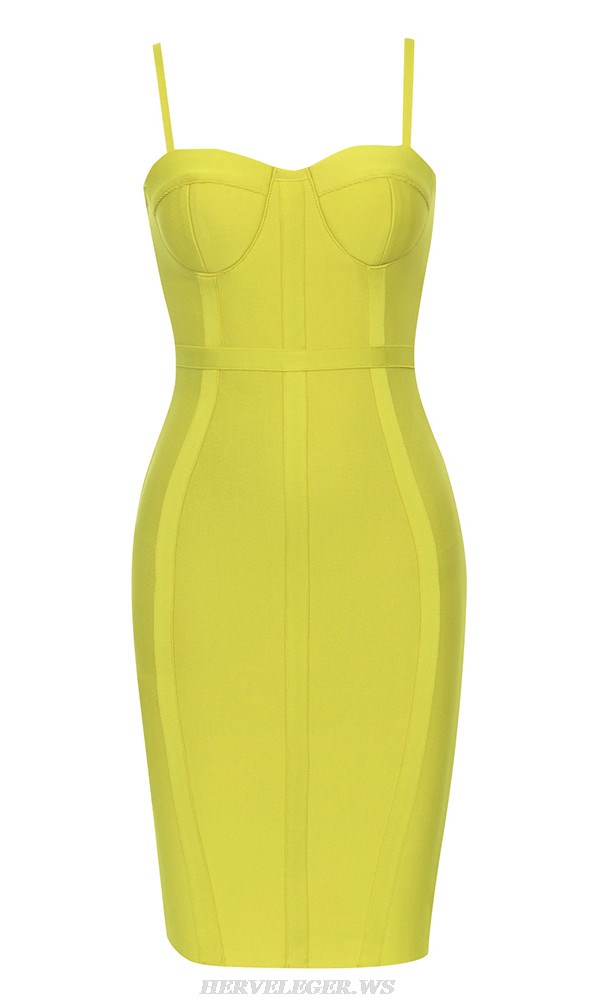 Herve Leger Green Bustier Dress