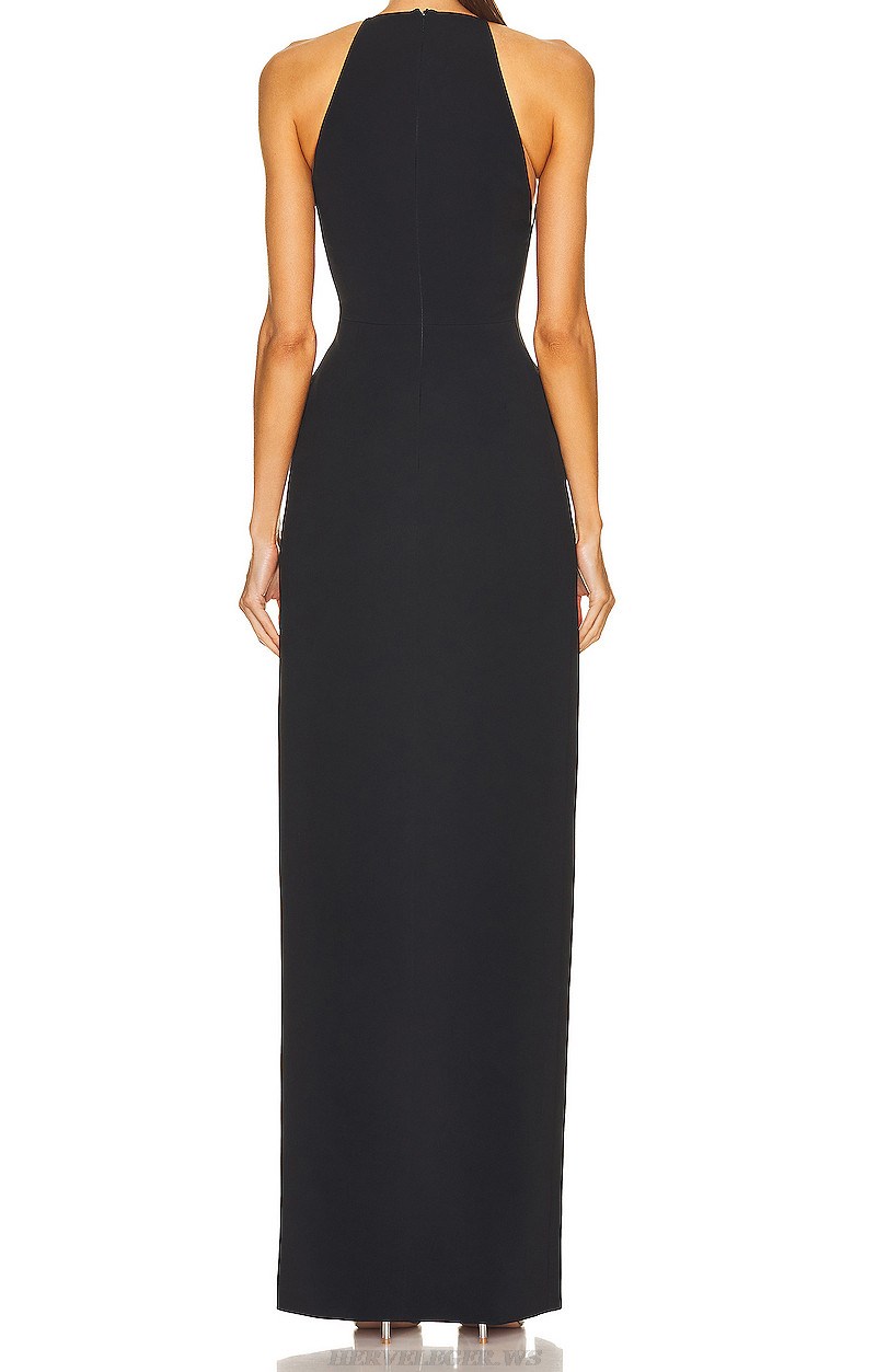 Herve Leger Black Crocodile Gown