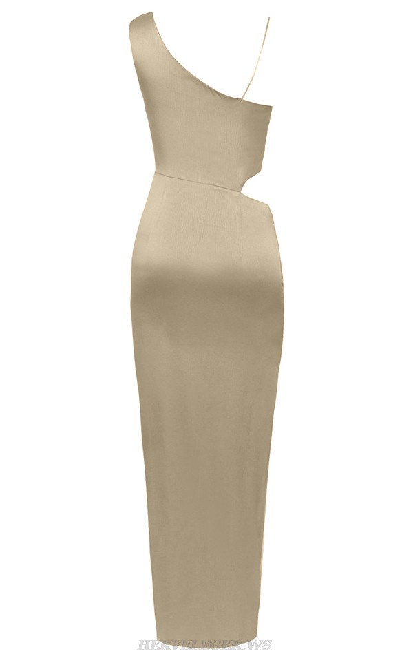 Herve Leger Brown Draped Gown