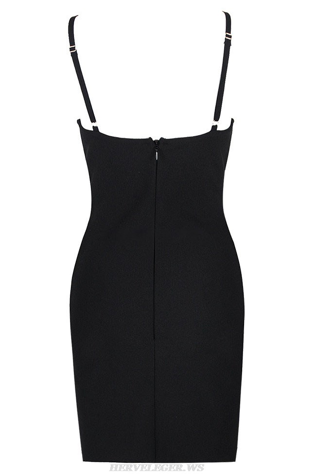 Herve Leger Black Embellished Dress