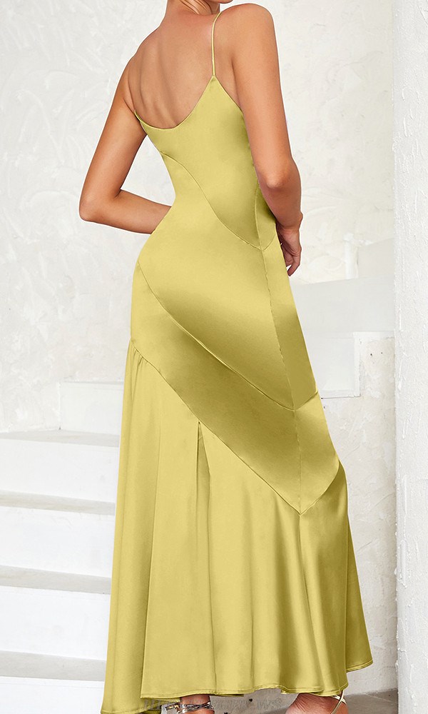 Herve Leger Pistachio Maxi Silk Dress