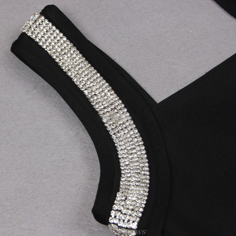 Herve Leger Black Rhinestone Dress