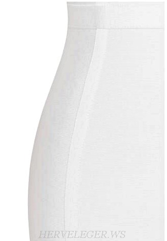 Herve Leger White Cold Shoulder Dress