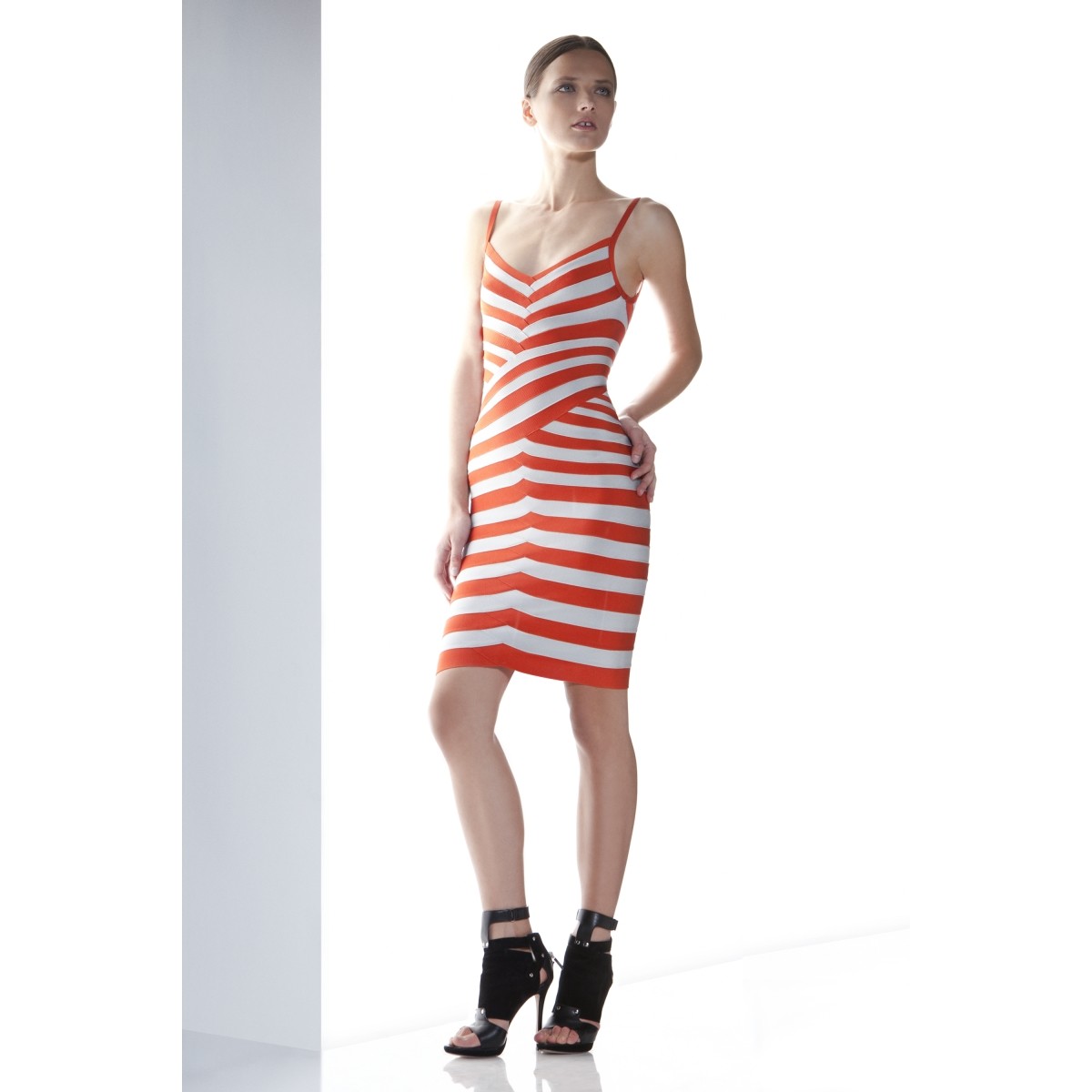 striped bandage dress