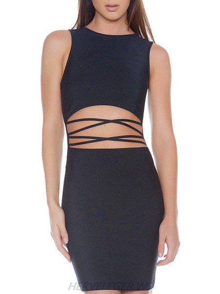 Herve Leger Avery Criss Cross Detail Dress