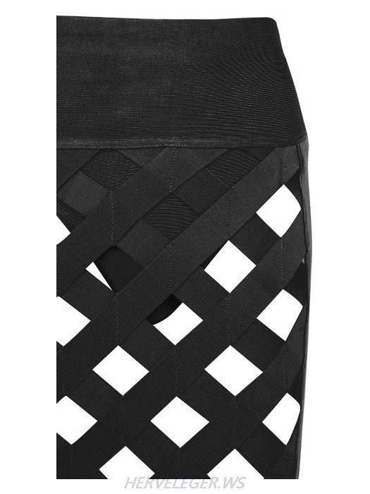 Herve Leger Black Lattice Dress