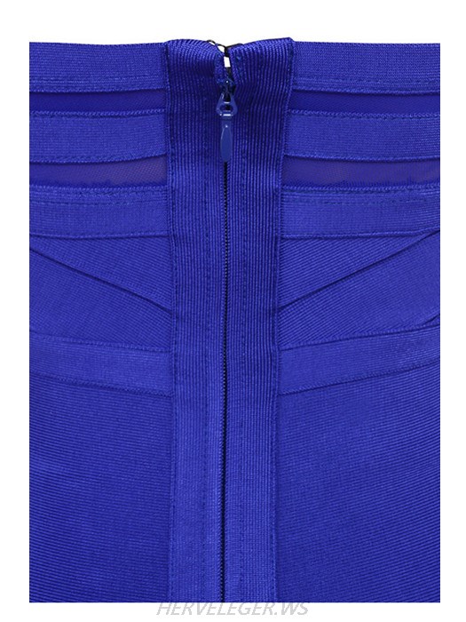 Herve Leger Blue Andrea Halter Dress