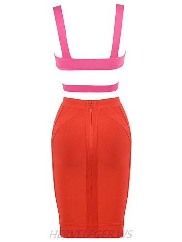 Herve Leger Criss Cross Waist Dolce Top And Skirt