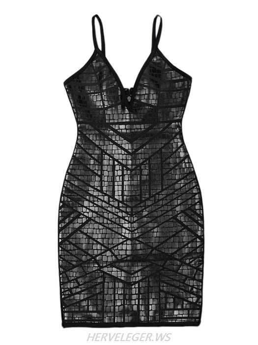 Herve Leger Harris Reptile Skin Dress