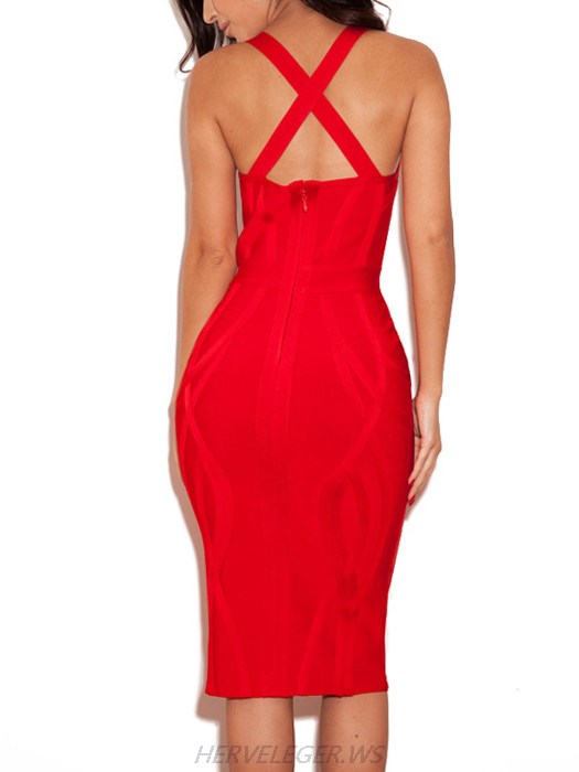 Herve Leger Rana V Neckline Dress