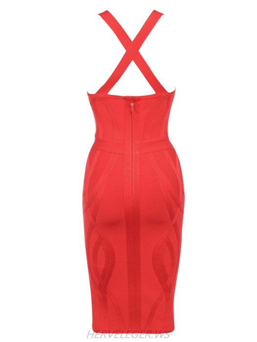 Herve Leger Rana V Neckline Dress