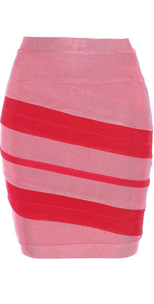 Herve Leger Bqueen Short Skirt Pink And Red [Herve Leger Skirt 057 ...
